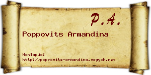Poppovits Armandina névjegykártya